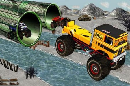 雪地奔驰卡车Monster Truck Snow Stunt Racing0