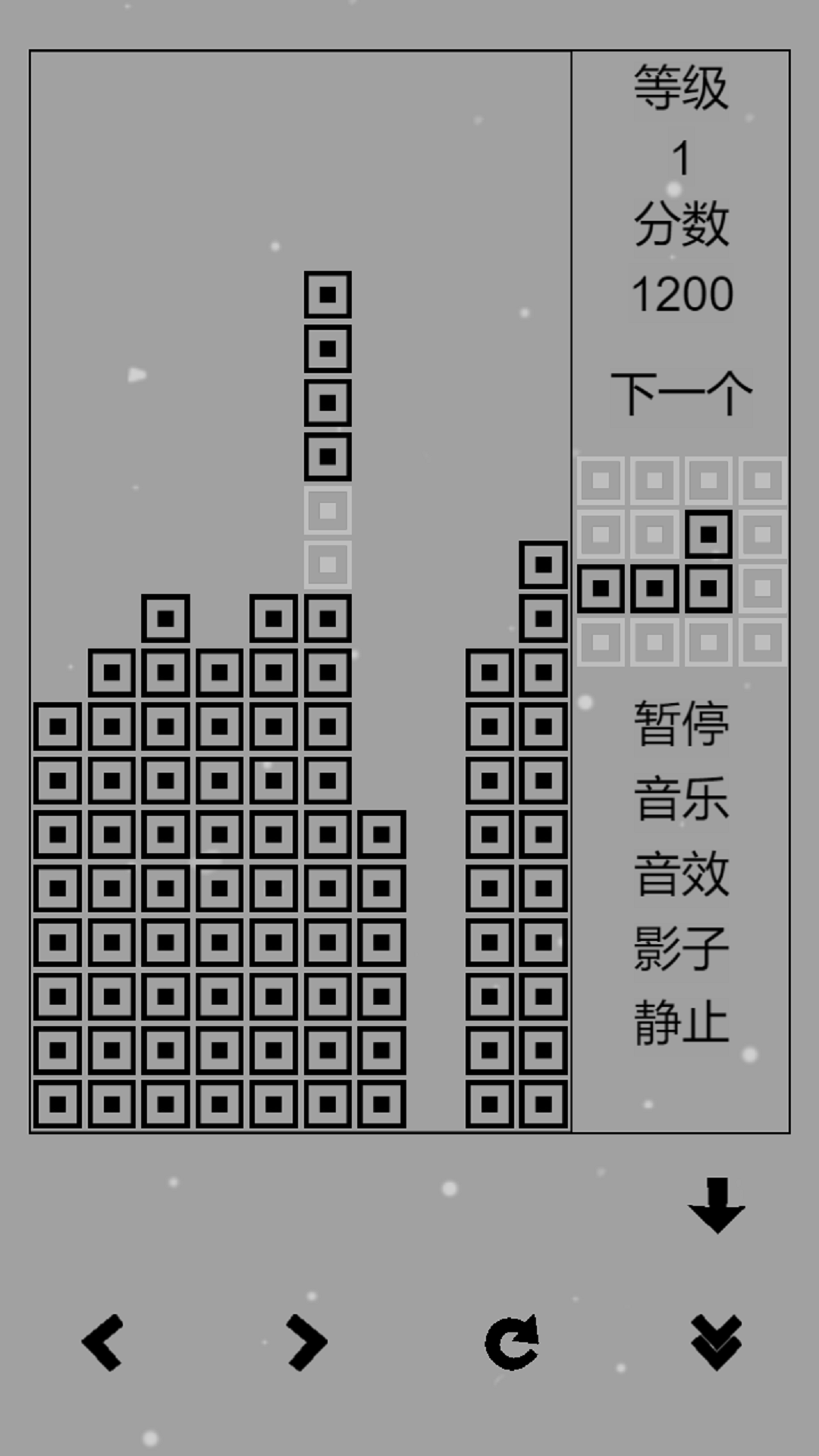 经典俄罗斯方块黑白版无广告截图3