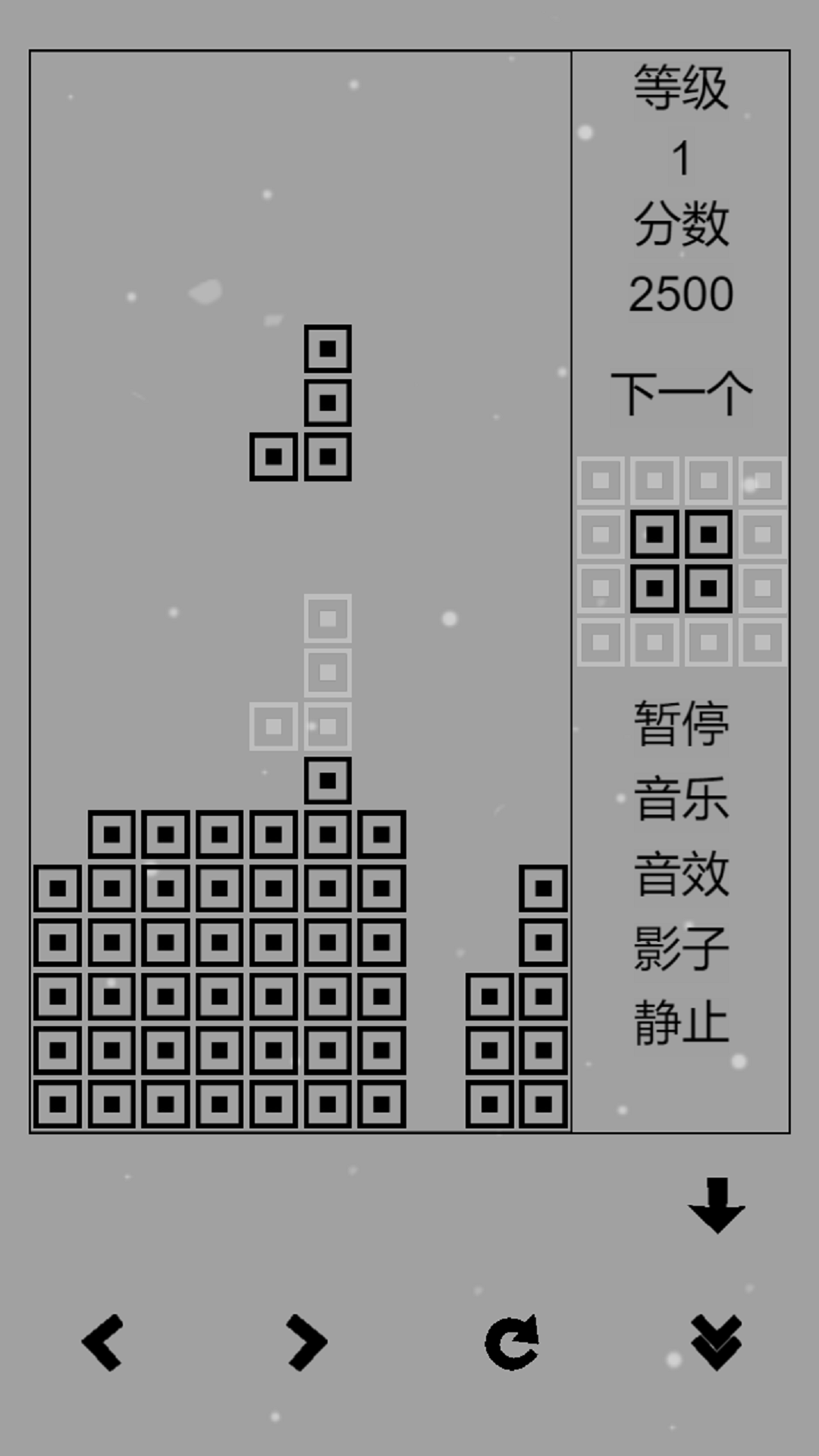 经典俄罗斯方块黑白版无广告截图2