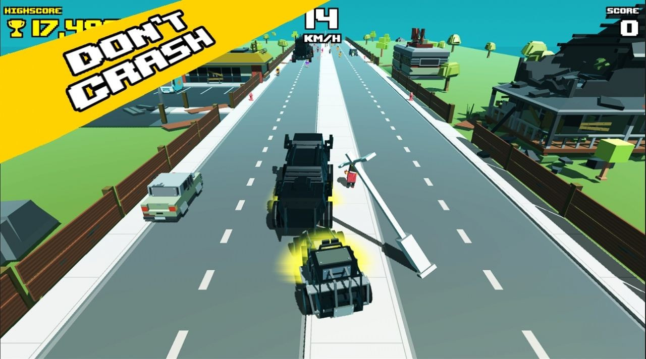 疯狂之路汽车大战僵尸(Crazy Road: Cars vs Zombies)截图2