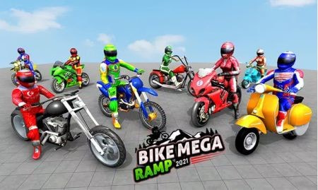 越野车比赛巨型坡道Dirt Bike Race Mega Ramp1