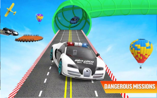 特技警车空中挑战(Police Hero Car Stunts Racing)截图3