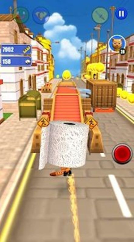 手纸猫跑酷(Toilet Paper Cat Run)截图2