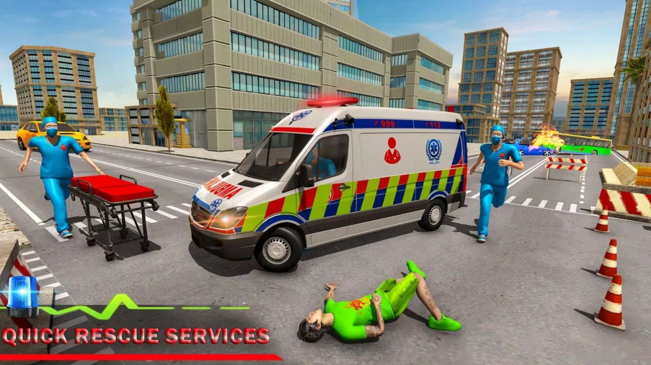 城市急救车模拟器(City Emergency Ambulance Rescue Driving Simulator)截图3