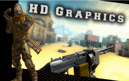 荒漠枪手射击Desert Gunner Battlefield Machine Gun Game截图2