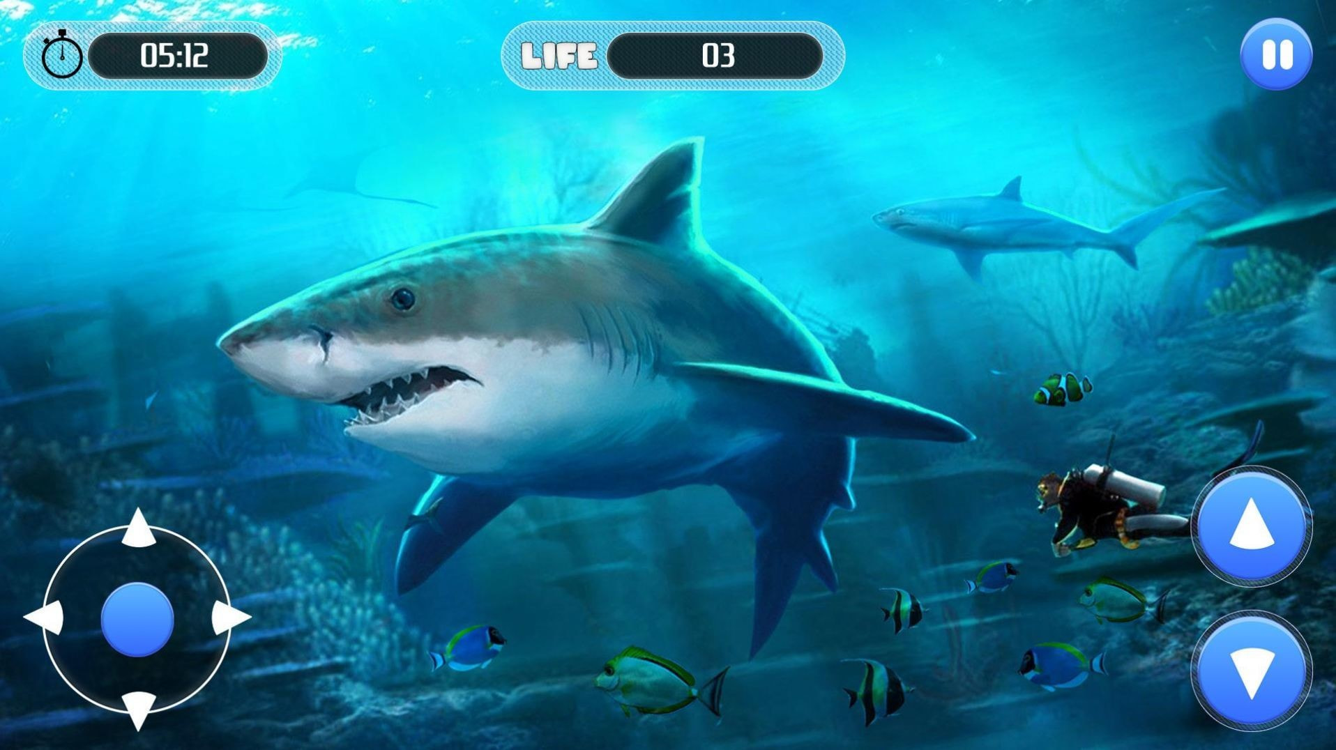 大白鲨生存模拟器(White Shark Attack Mission 3D)截图1