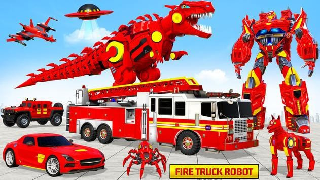 消防车机器人汽车(Fire Truck Robot Car Game)截图2