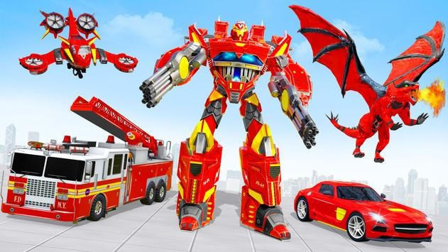 消防车机器人汽车(Fire Truck Robot Car Game)截图1