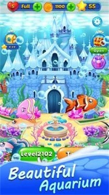 水族馆三消比赛Ocean Fish Aquarium Match 3截图2