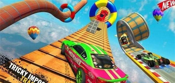 疯狂跑车斜坡Car Stunts Mega Ramp Car截图1