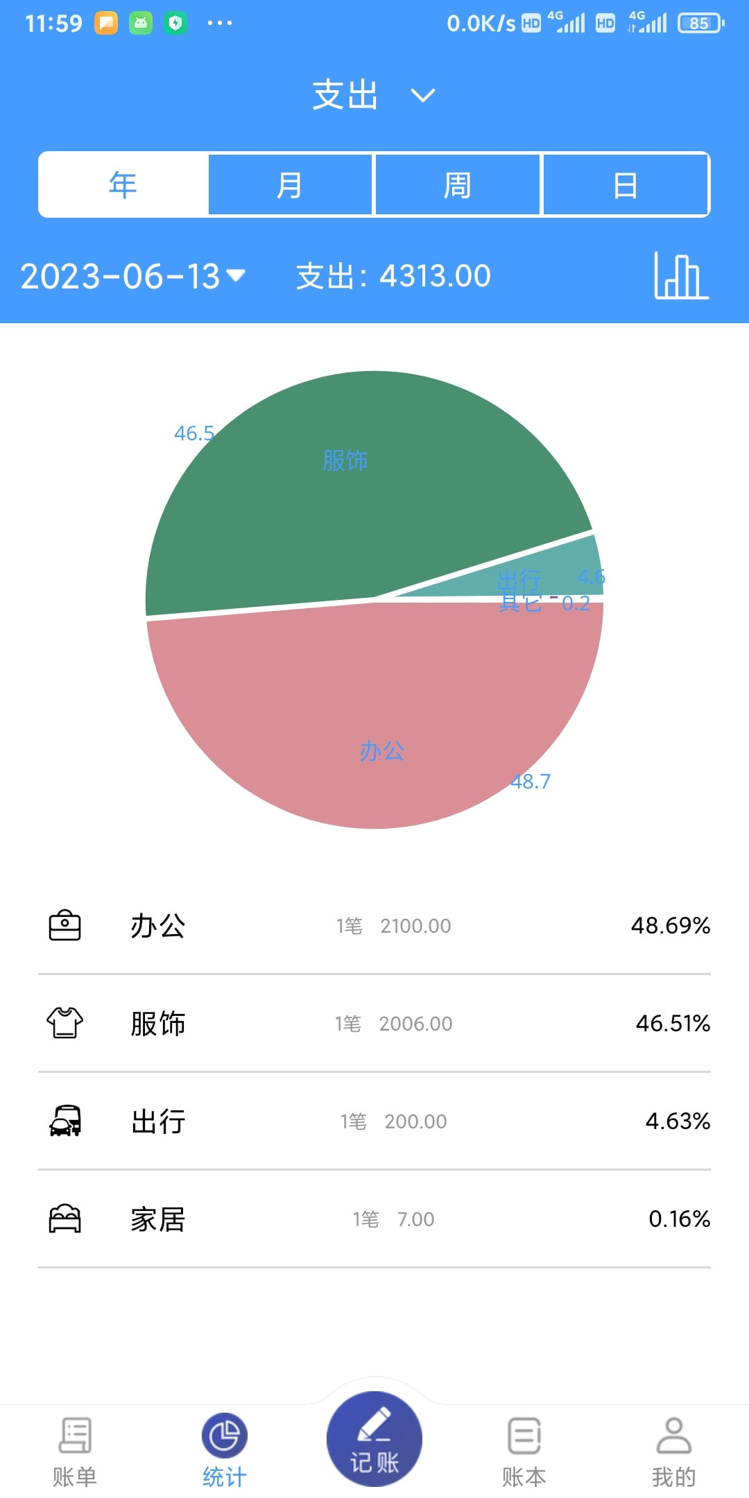 福霖记账截图1