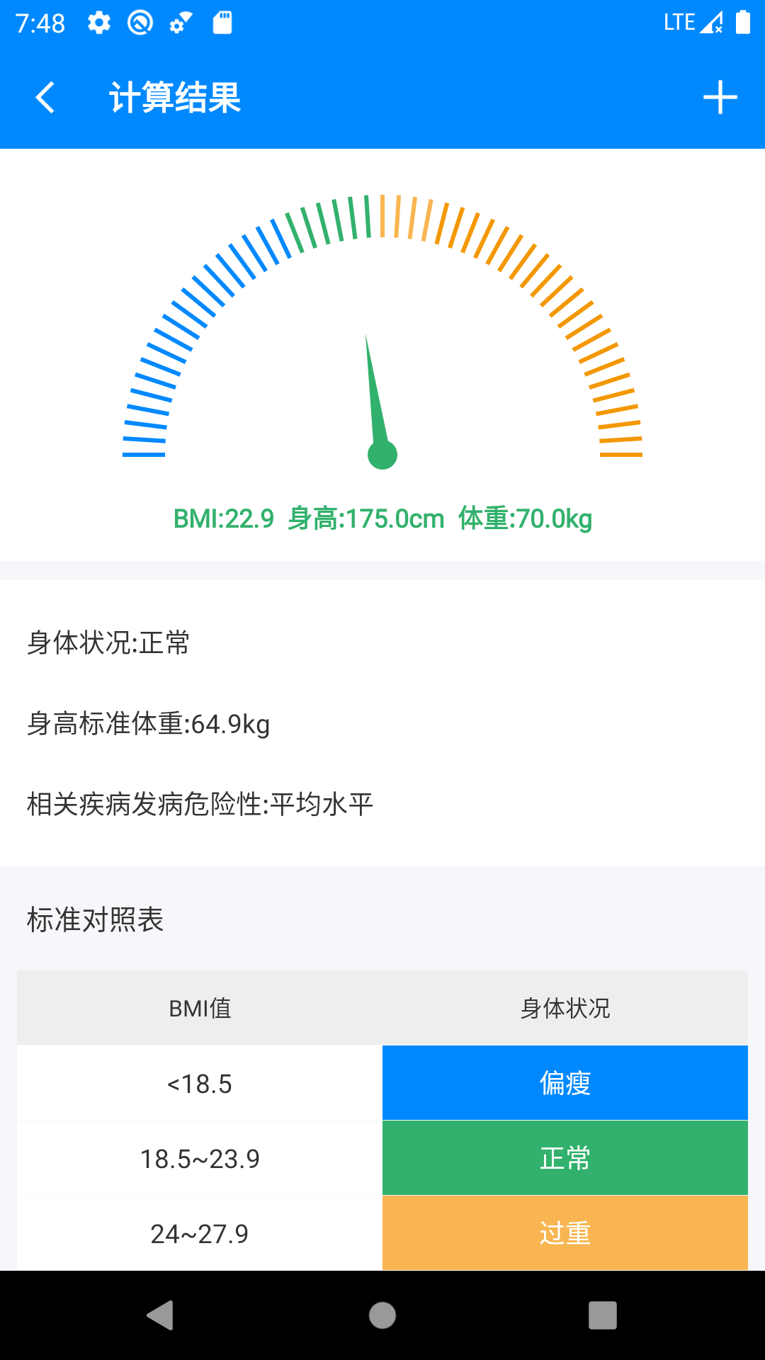 BMI计算器手机版下载截图2