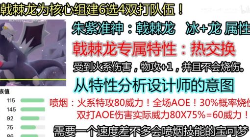 《宝可梦朱紫》戟棘龙6选4双打配队推荐