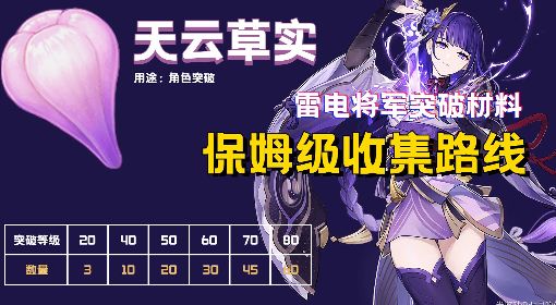 《原神》雷电将军突破材料天云草实收集路线