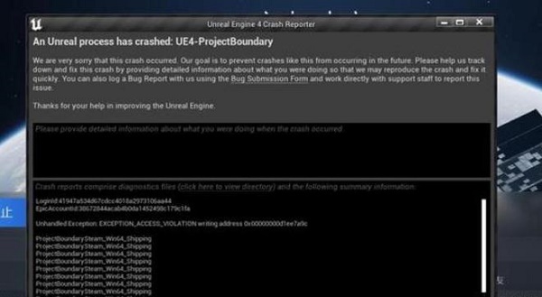 边境ue4崩坏报错的解决办法