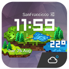 Pixel Style Clock Weather