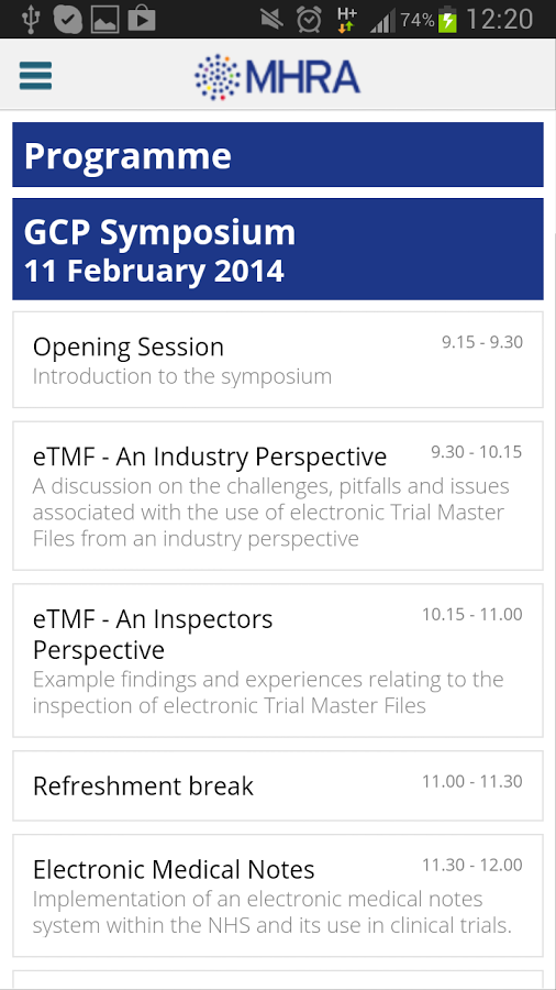 MHRA GCP Event App 20142